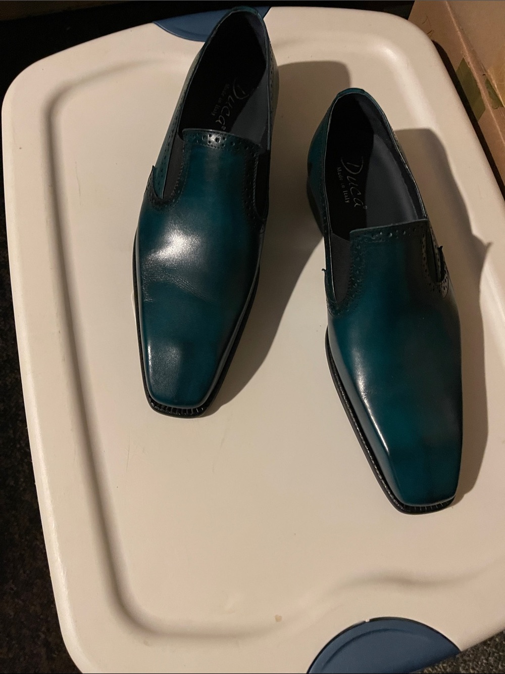 Men's Designer Teal Slip-On Dress Loafers